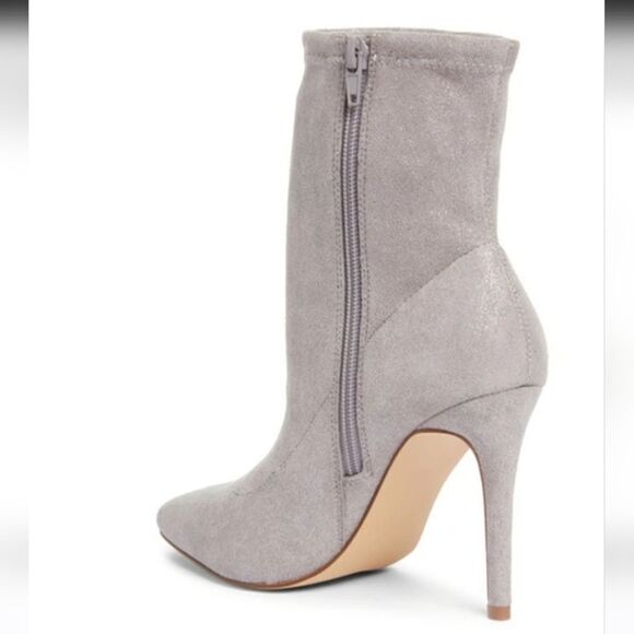 New BP. Braylee Pointed Toe Bootie gray sparkle metallic silver boots size 5 - Picture 3 of 4